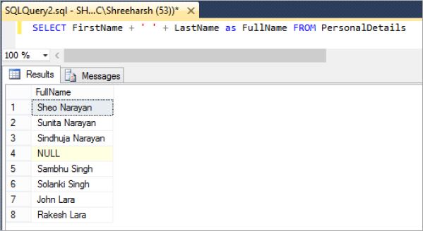 Merge Two Column In SQL Server Tech Funda