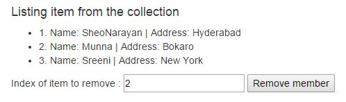 Remove item from collection in AngularJS
