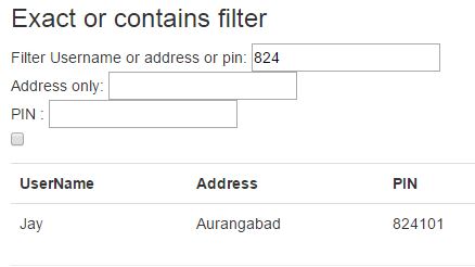 Exact or contains filter in angularjs