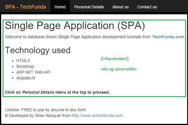 Single Page Application Template