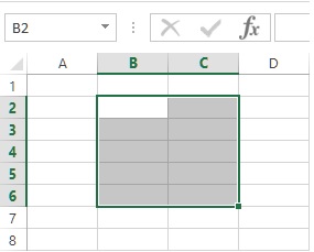 Range of cells in MS Excel