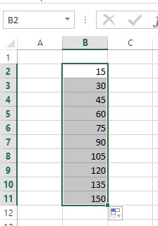 writing table in excel result