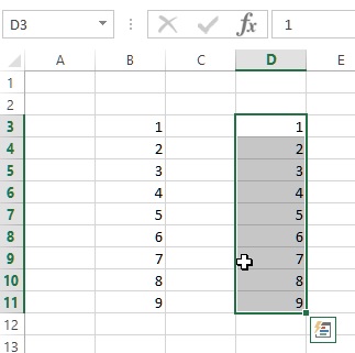 move range of cells in excel