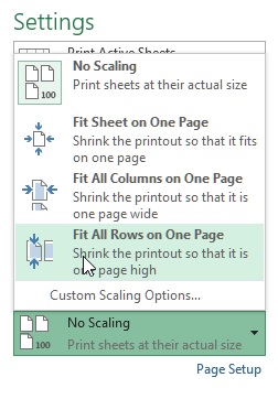 Scaling in excel