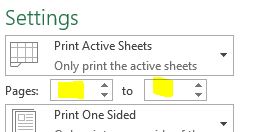 Print specific pages only in excel