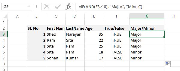 AND function inside another in excel