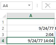 Date and time in excel