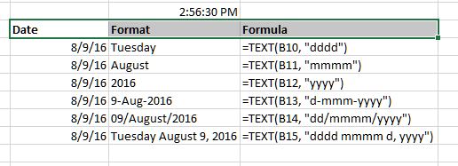 Different date formats in Excel