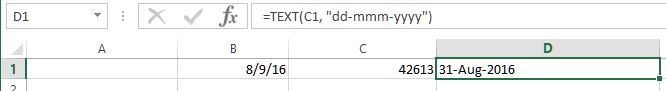 Converting serial number to date in excel