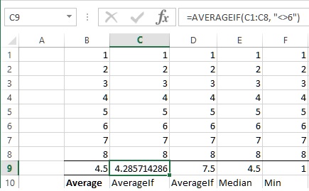 AverageIf function in Excel
