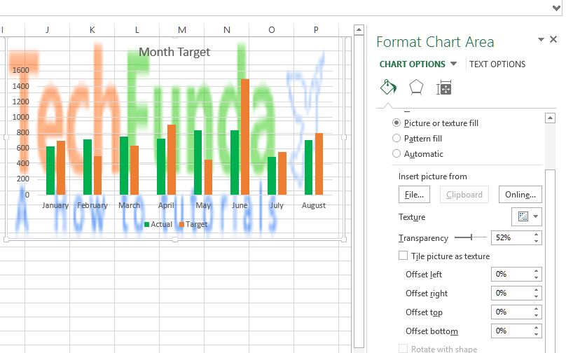 Excel Chart with picture background