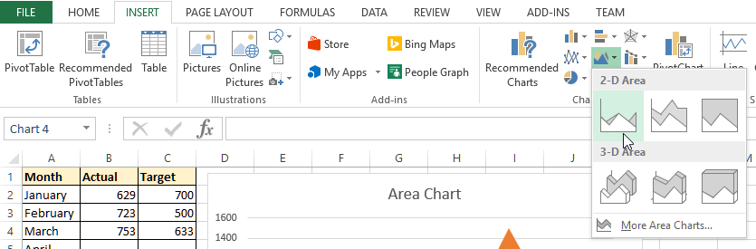 3d Area Chart Excel