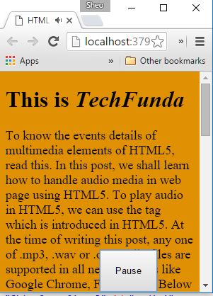 HTML5 background audio player