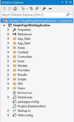 Visual Studio Web API default folder structure