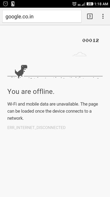 Play dinosaur game in chrome browser.