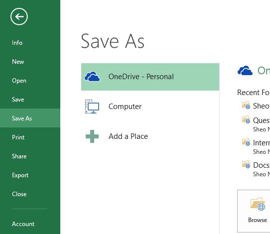 MS Excel Save or Save As