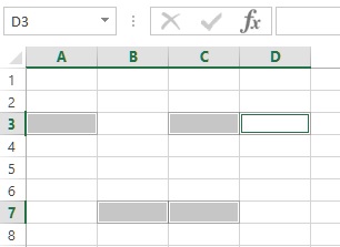 Select multiple individual cells in ms excel