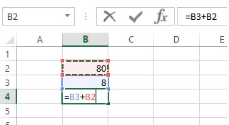 Addition in excel