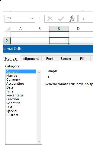 Format cell dialog box in excel