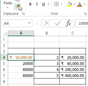 copy cell formatting in excel