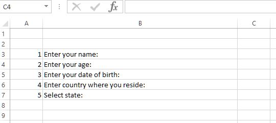 sample data for validation in excel