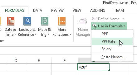 Named Range Named Constant In Excel Tech Funda