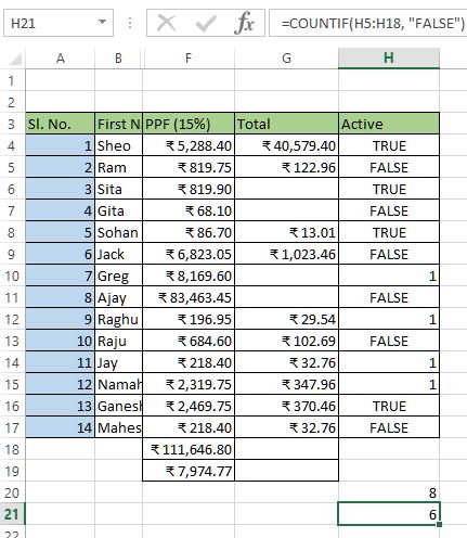 Count logical values in Excel