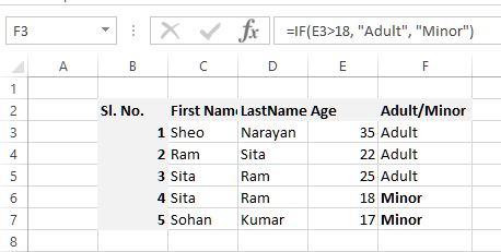 if function in excel