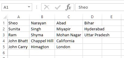 Text to column command result in Excel