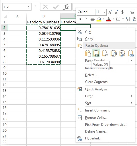 Random numbers in MS Excel