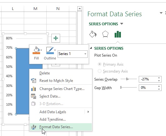 Format Data Series on chart in Excel